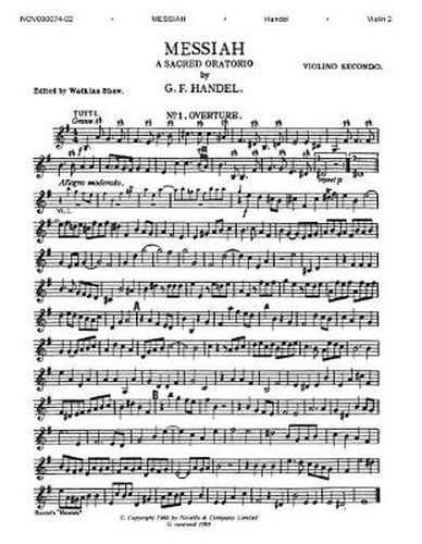 G. F. Handel: Messiah: Second Violin (Edited By Watkins Shaw)