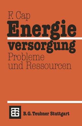 Cover image for Energieversorgung Probleme Und Ressourcen