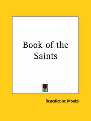 Cover image for Book of the Saints (1921)