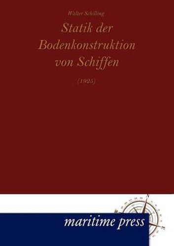 Cover image for Statik der Bodenkonstruktion von Schiffen (1925)