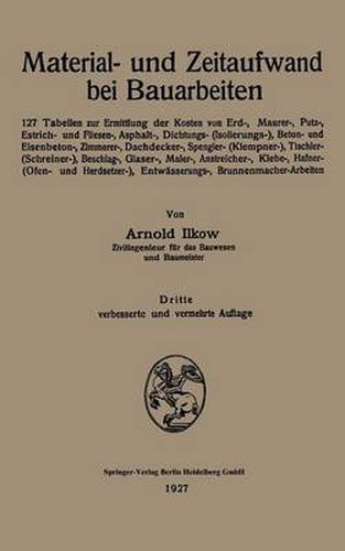 Cover image for Material- Und Zeitaufwand Bei Bauarbeiten