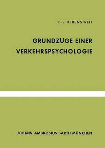 Cover image for Grundzuge Einer Verkehrspsychologie