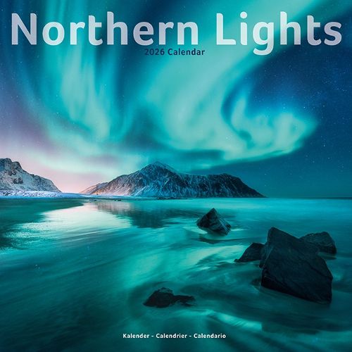 Cover image for Northern Lights Calendar 2026 Square Travel Wall Calendar - 16 Month