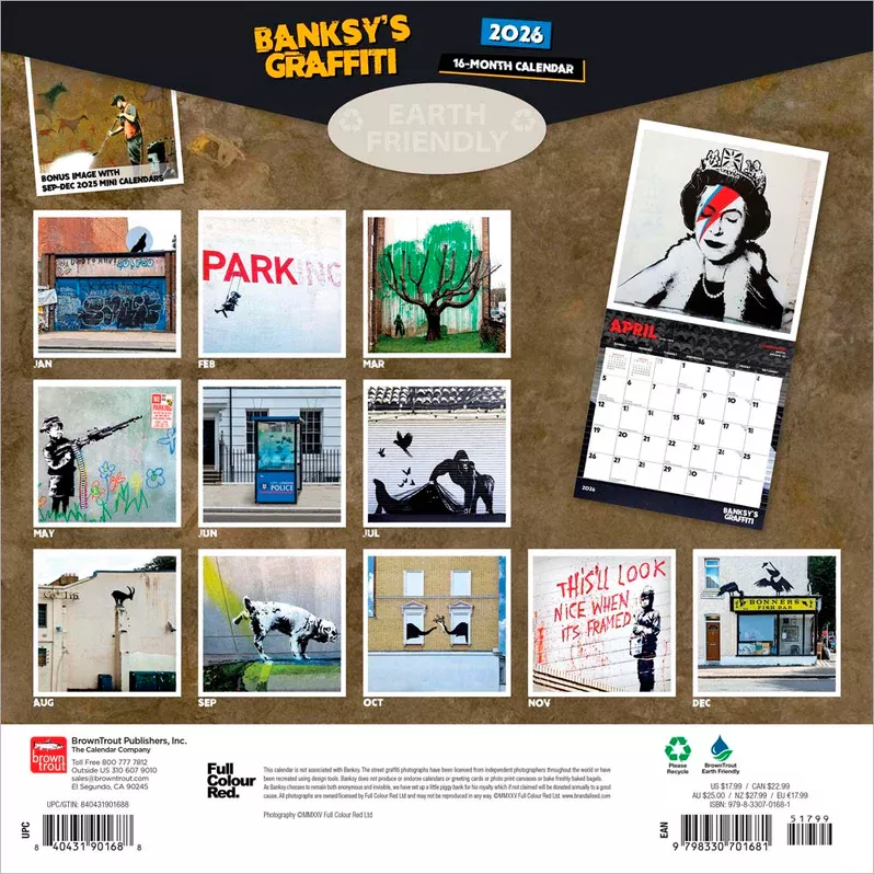 Banksy's Graffiti Official 2026 Wall Calendar