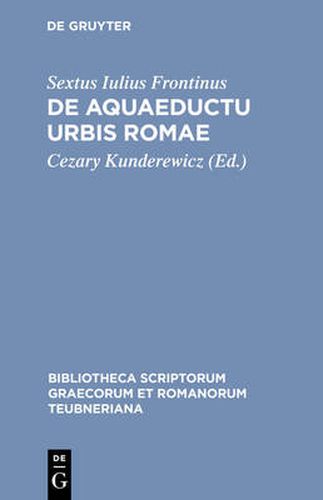 Cover image for De Aquaeductu Urbis Romae CB