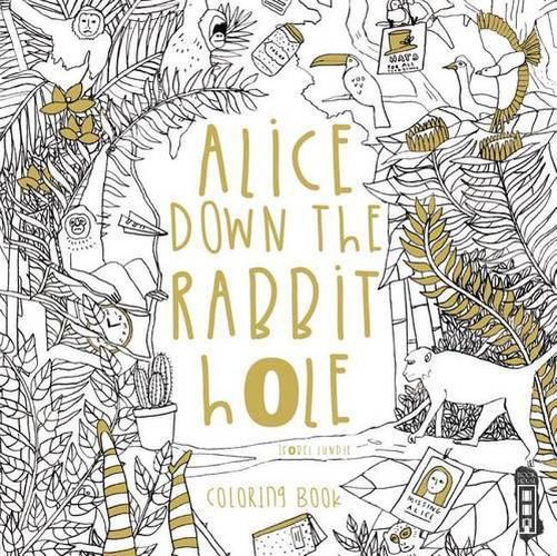 Cover image for Alice Down the Rabbit Hole: Coloring Book