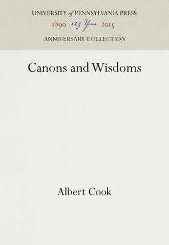 Cover image for Canons and Wisdoms