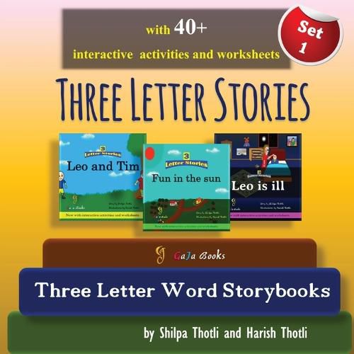 Cover image for Three Letter Stories: Amazing collection of three preschool story and activity books with Three letter sight words