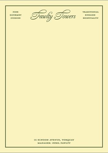 Cover image for Fictional Hotel Notepads: Fawlty Towers