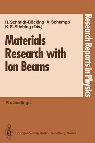 Cover image for Materials Research with Ion Beams