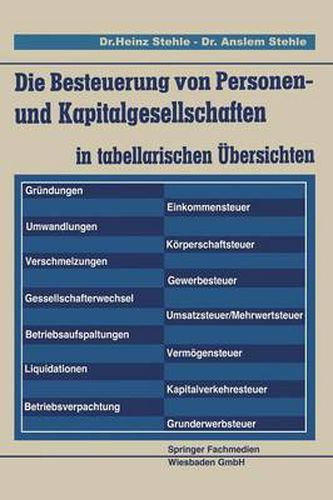 Cover image for Die Besteuerung Von Personen- Und Kapitalgesellschaften: In Tabellarischen UEbersichten