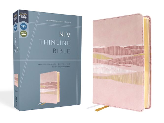 Cover image for NIV, Thinline Bible, Leathersoft, Pink, Red Letter, Comfort Print