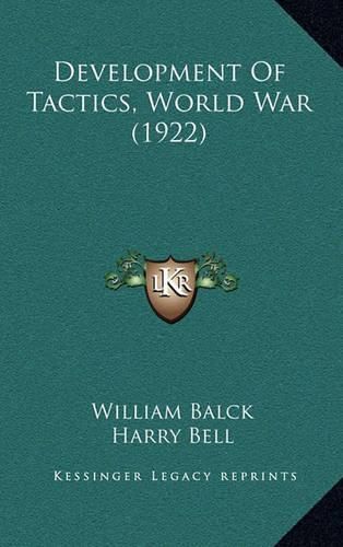 Cover image for Development of Tactics, World War (1922)