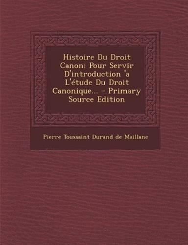 Cover image for Histoire Du Droit Canon