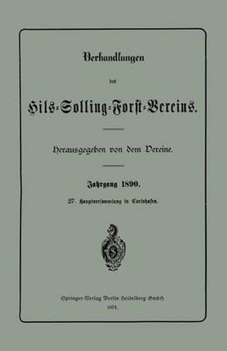 Cover image for Verhandlungen Des Hils-Solling-Forst-Vereins