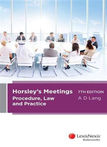 Cover image for Horsley's Meetings: Procedure, Law and Practice