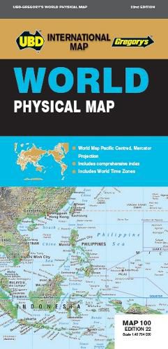 World Physical Map 100 22nd ed