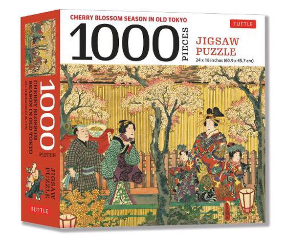 Cover image for Cherry Blossom Season In Old Tokyo- 1000 Piece Jigsaw Puzzle