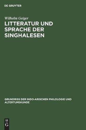 Cover image for Litteratur und Sprache der Singhalesen