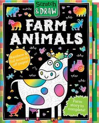 Cover image for Scratch and Draw Farm Animals - Scratch Art Activity Book