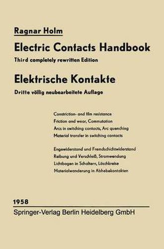 Cover image for Elektrische Kontakte / Electric Contacts Handbook