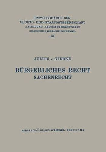 Cover image for Burgerliches Recht Sachenrecht