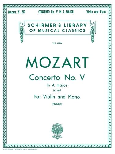 Cover image for Violin Concerto No.5 In A Major K.219