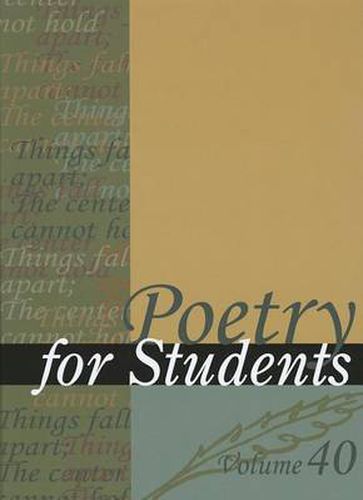 Cover image for Poetry for Students: Presenting Analysis, Context, and Criticism on Commonly Studied Poetry