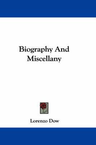 Cover image for Biography and Miscellany