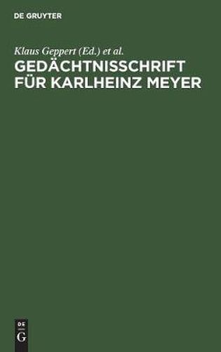 Cover image for Gedachtnisschrift fur Karlheinz Meyer