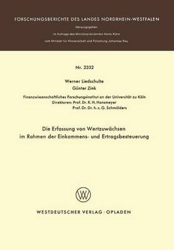 Cover image for Die Erfassung Von Wertzuwachsen Im Rahmen Der Einkommens- Und Ertragsbesteuerung