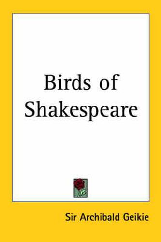 Cover image for Birds of Shakespeare (1916)