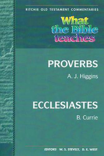 Cover image for What the Bible Teaches - Proverbs, Ecclesiastes
