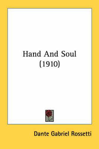 Cover image for Hand and Soul (1910)