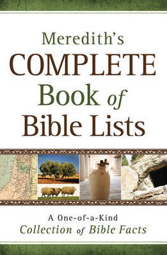 Cover image for Meredith"s Complete Book of Bible Lists - A One-of-a-Kind Collection of Bible Facts