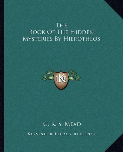 Cover image for The Book of the Hidden Mysteries by Hierotheos