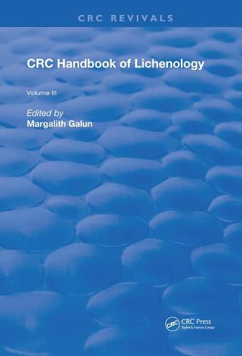 CRC Handbook of Lichenology: Volume 3