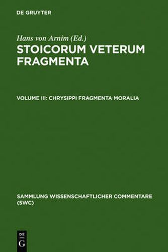 Cover image for Chrysippi fragmenta moralia: Fragmenta successorum Chrysippi