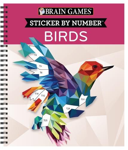 Cover image for Brain Games - Sticker by Number: Birds (28 Images to Sticker)