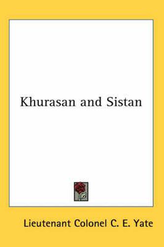 Cover image for Khurasan and Sistan