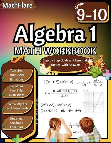 Cover image for Algebra 1 Workbook 9th and 10th Grade