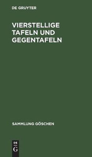 Cover image for Vierstellige Tafeln und Gegentafeln