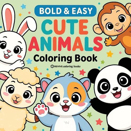 Cover image for Bold & Easy Cute Animals Coloring Book