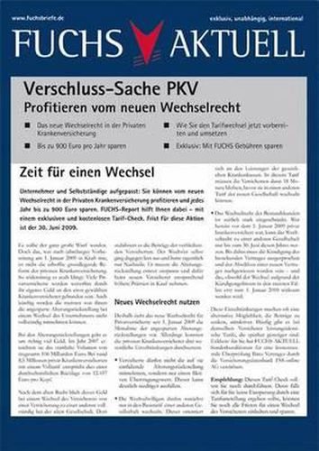 Cover image for Verschluss-Sache Pkv: Profitieren Vom Neuen Wechselrecht