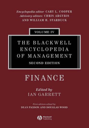 Cover image for The Blackwell Encyclopedia of Management - Finance V 4 2E