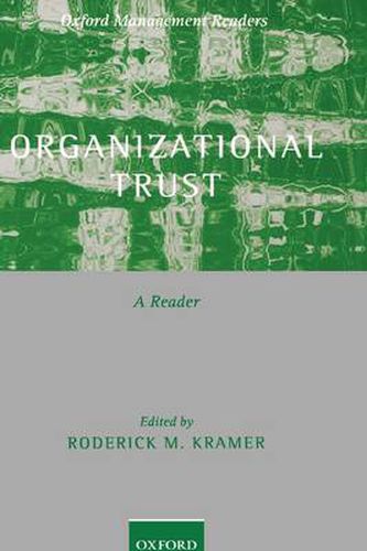 Cover image for Organizational Trust: A Reader