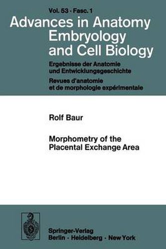 Cover image for Morphometry of the Placental Exchange Area