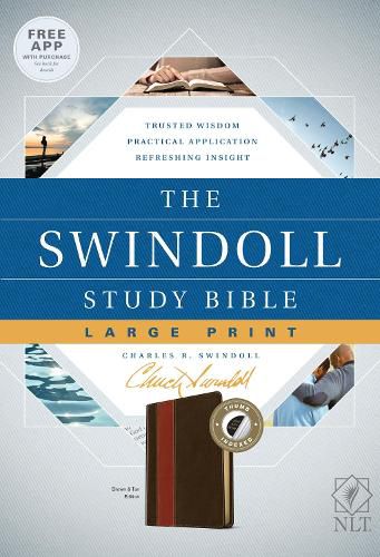 NLT Swindoll Study Bible, Large Print, Brown, Indexed, The