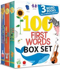 Cover image for 100 First Words Box Set: 3 Word Books That Stimulate Language (US Edition)