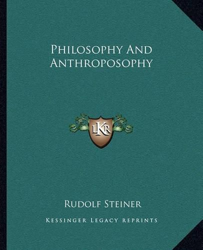 Cover image for Philosophy and Anthroposophy